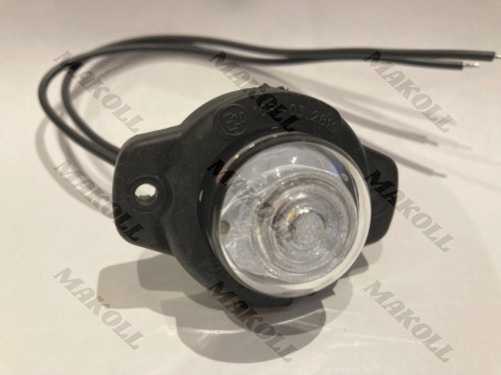 Poziční osvětlení bílé WAS 129 čočka